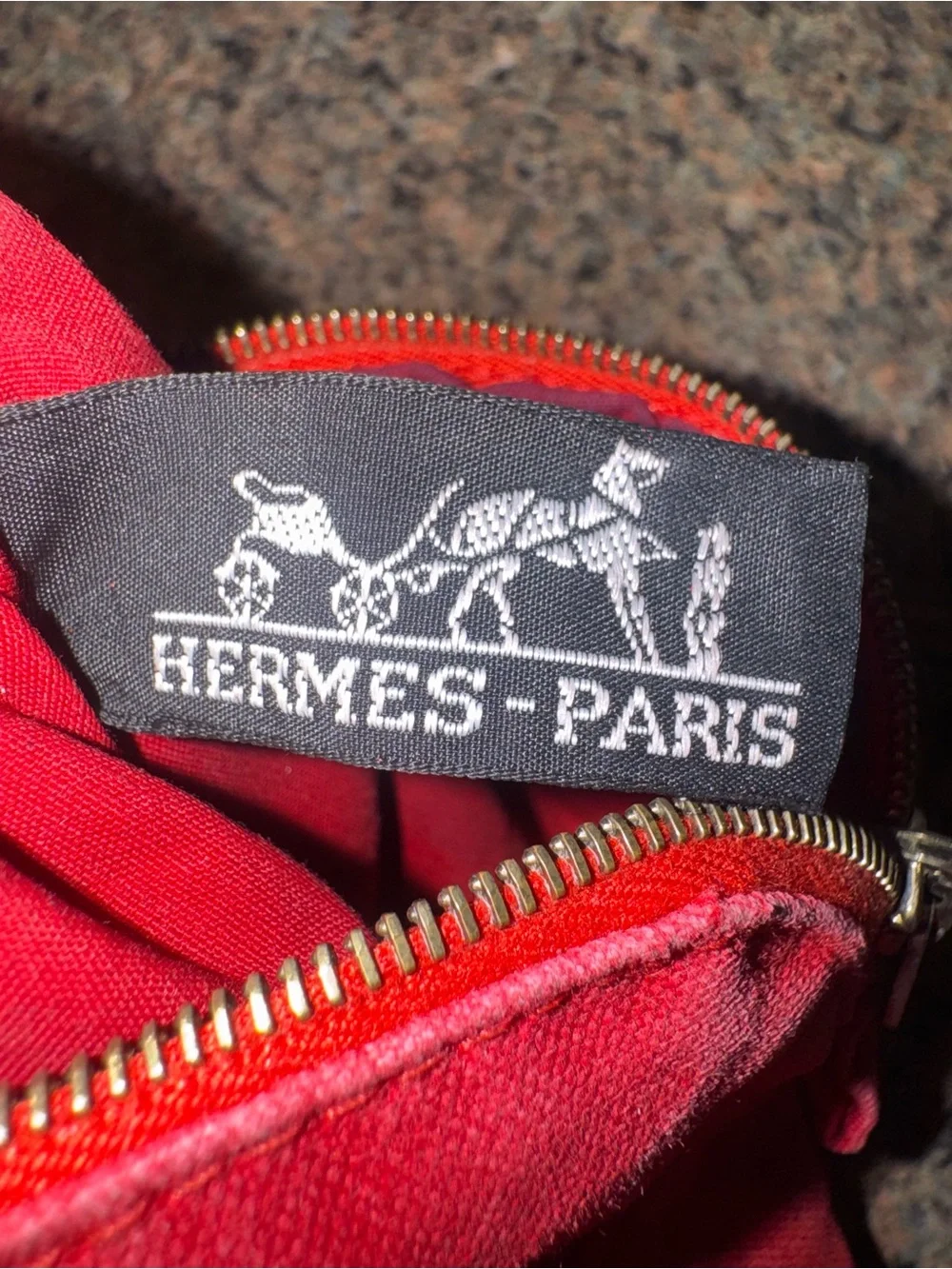 Hermès Bolide Cotton Canvas Cosmetic Pouch - Red ✅AUTHENTIC✅